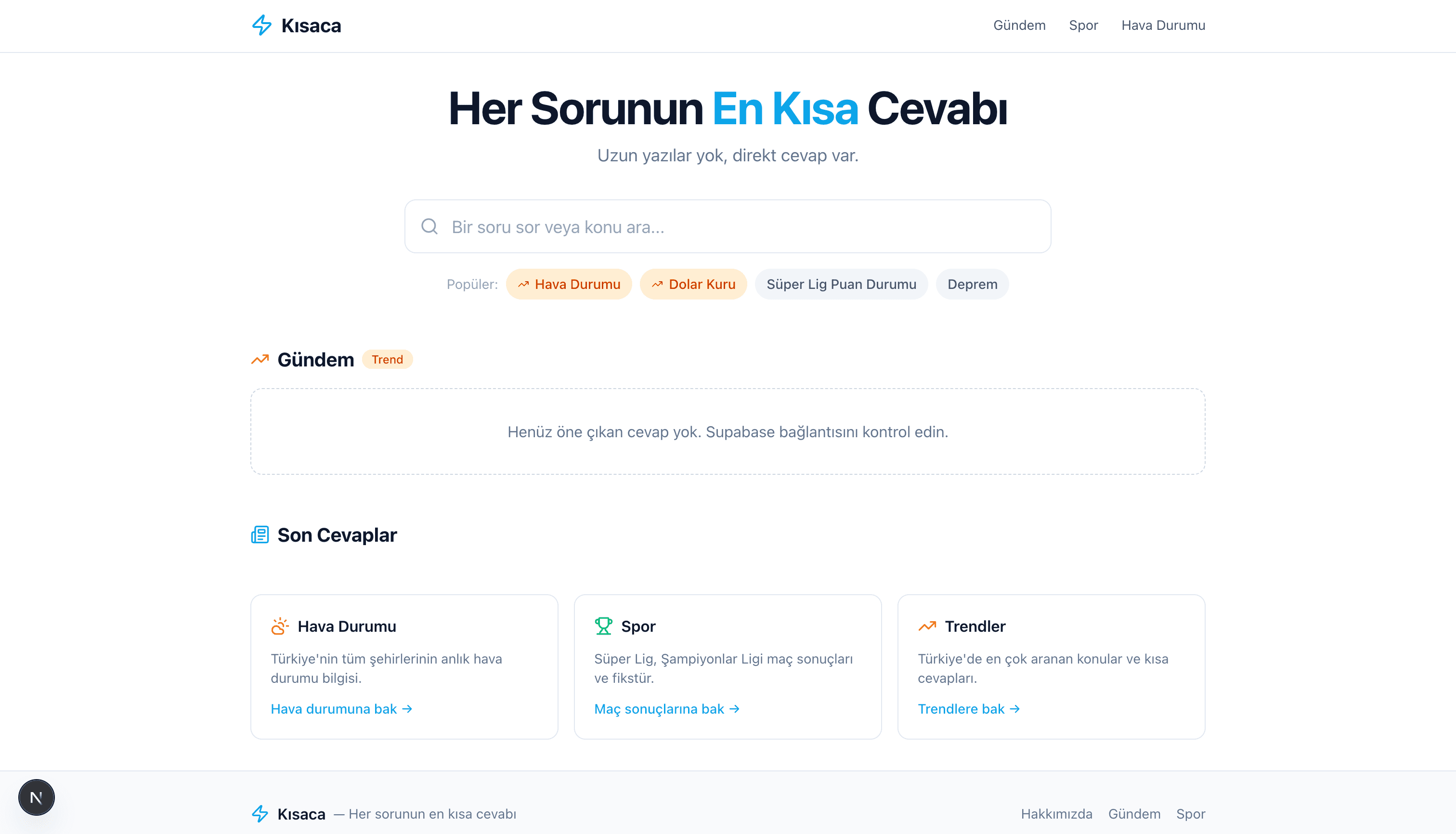 Kısaca